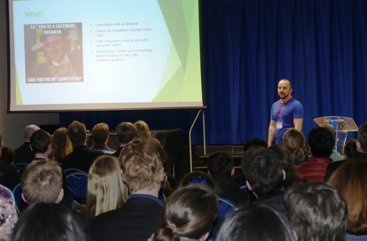 @DunottarSchool in Reigate hosted an amazing Digital Careers evening recently - see bit.ly/2tQ4EG5   Photo shows Amazon's Jason Taylor speaking at the event.  #digitalcareers #amazoncareer #jellyfishcareer #psyoncareer