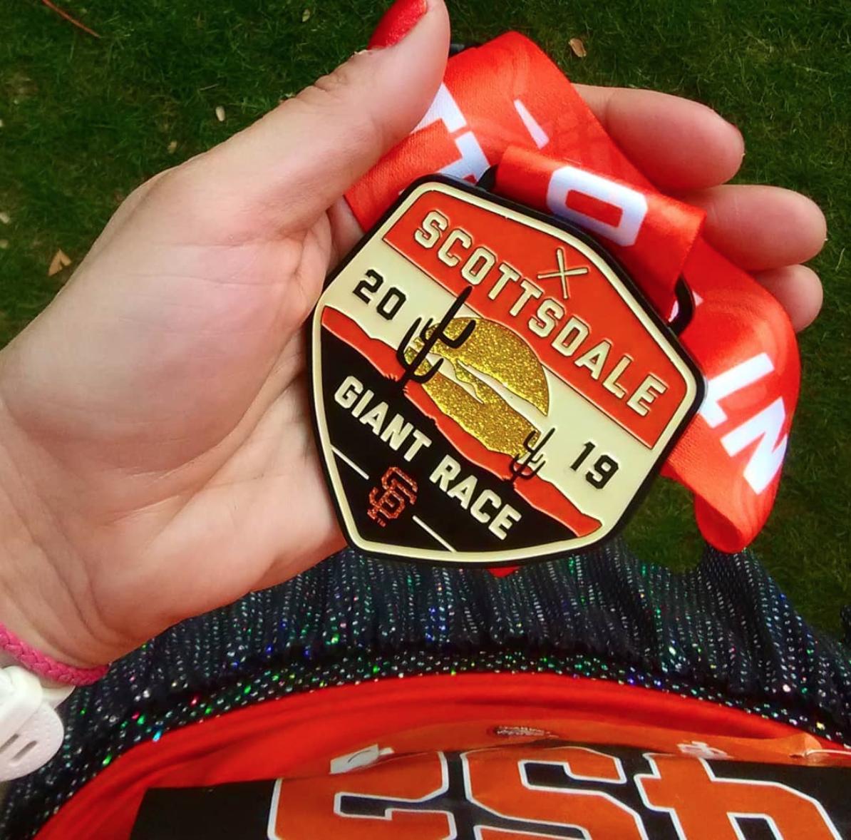 featherpress's tweet photo. #MedalMonday's are for memories of making new friends 🤗 My review of the @giantrace is on my blog 🖤⚾💛🌵https://t.co/2fThqkVec1
.
.
#blogpost #blogger #blog #GiantAZBR #GiantRace #teamsparkle @SFGiants @bibrave #BibChat #sportsrun @SparkleAthletic #springtraining #runaz https://t.co/QD6cMksQCT