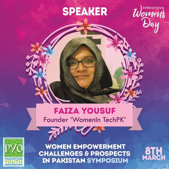PakistaniYouth6's tweet photo. Mam Faiza Yosuf
An exceptional lady with the command in IT, the founder of WomenIn TechPk and the co-founder of the CodeGirls will be giving her valuable thoughts about Women Empowerment!

Register yourself now!
#women
#womenempowerment
#girlpower
#womensday
#8thmarch https://t.co/2UvpxnYeiX