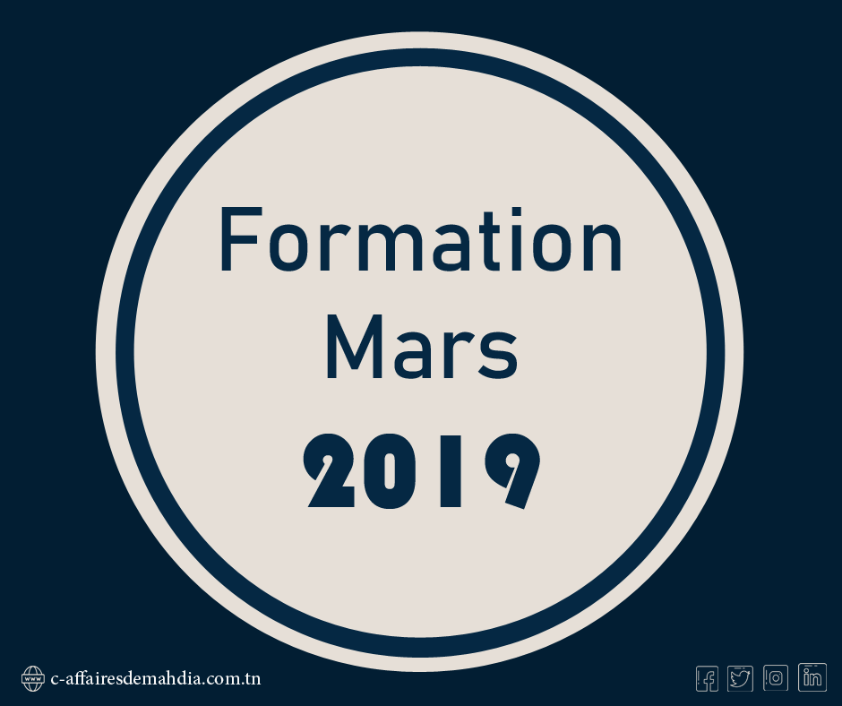 CAMahdia's tweet photo. 🔖Le centre d'affaires de Mahdia organise le 07 mars 2019 une formation sur "les formalités et constitution juridique de l'entreprise " avec l'expert comptable Mr Abdallah Mroua . Pour participer il suffit de remplir ce formulaire :https://t.co/6cwnISWDOo https://t.co/XribwImsbw
