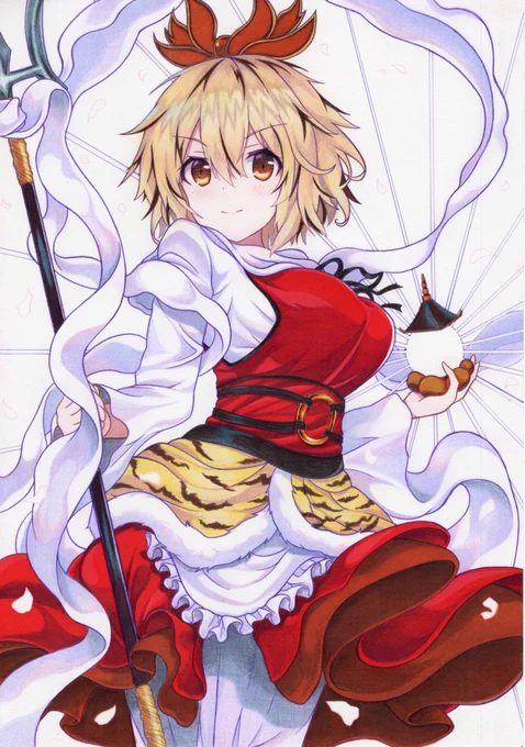 寅丸さんだけ何とか塗り終わりました。twitterにあげられるのは残念ながらここまでです。(>_<)
背景込みの完成品は5月の例大祭に出る予定の『東方金髪合同イラスト集』に載りますので気になる方は是非チェックしてみてください。 
