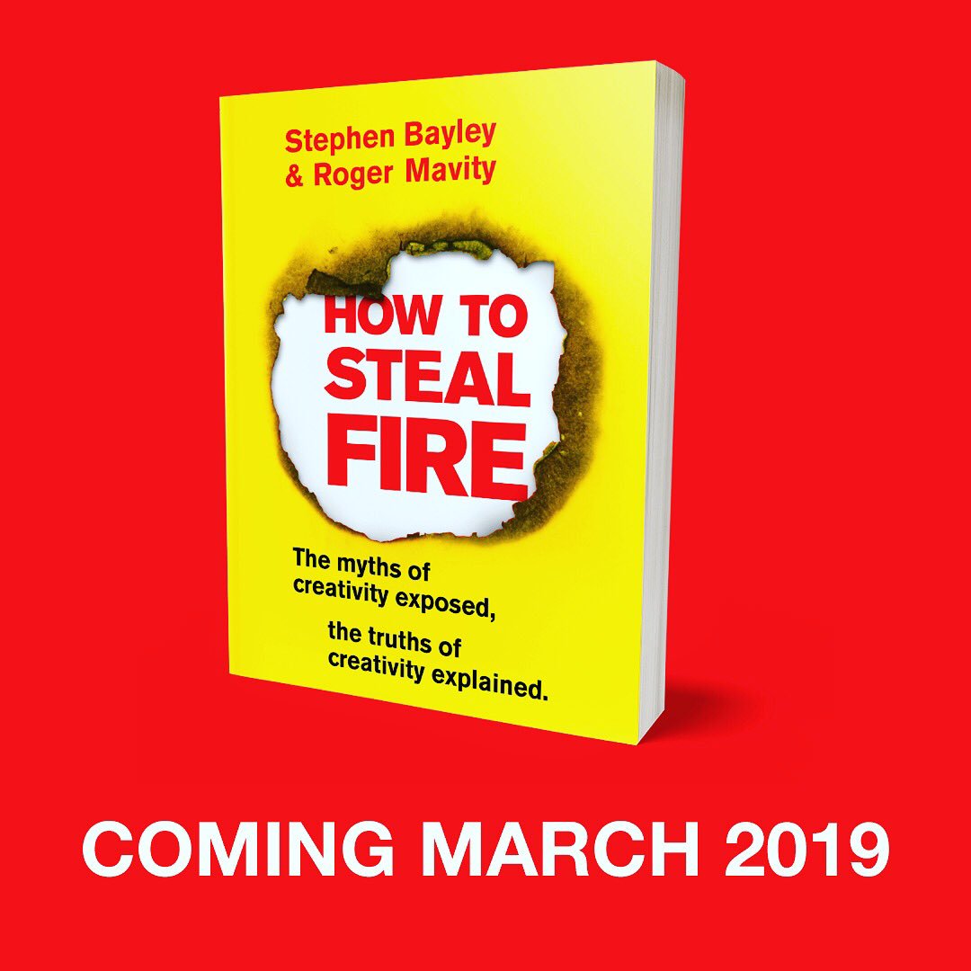 Launching my new book tomorrow. Co-authored with <a href="/GuruBayley/">Stephen Bayley</a> and published by <a href="/BantamPress/">BantamPress</a>, it’s full of myths and truths about the process of creativity. #StayTuned @PenguinRHUK #HowToStealFire #newbook #creativity #artbook #artwriting #booklaunch