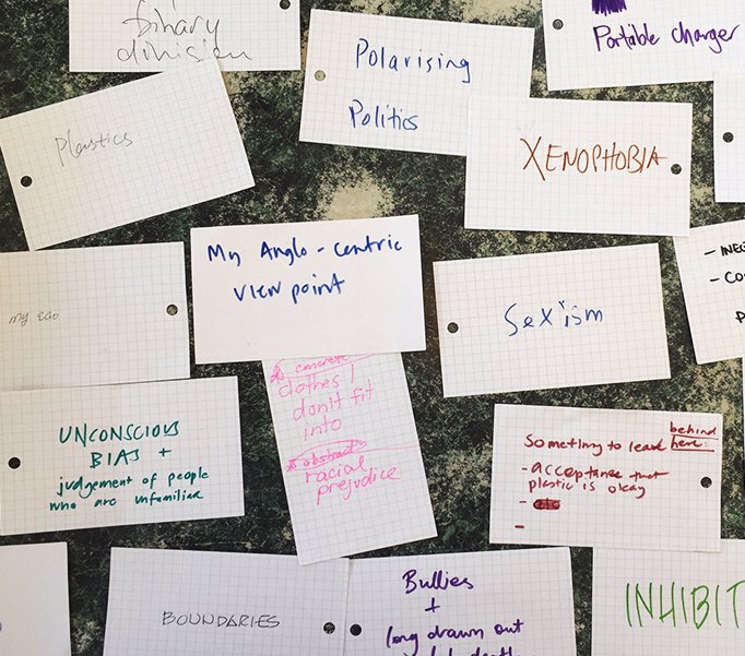 viviensung's tweet photo. Things people would rather leave behind from our existing world to move to an inclusive world #designingindiversity #futureisnotfixed #SDF19 #futuring @syddes @thestudioau https://t.co/HAvyazwBBl