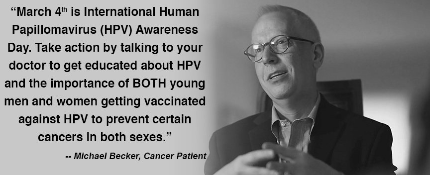Becker_MichaelD's tweet photo. Today, Monday, March 4th, is the second annual International Human Papillomavirus (HPV) Awareness Day. Help raise awareness about HPV-related cancers and the importance of vaccinating both young women and men. Join the conversation by using hashtags like #HPV and #HPVaware. https://t.co/OmpWVxSxa5