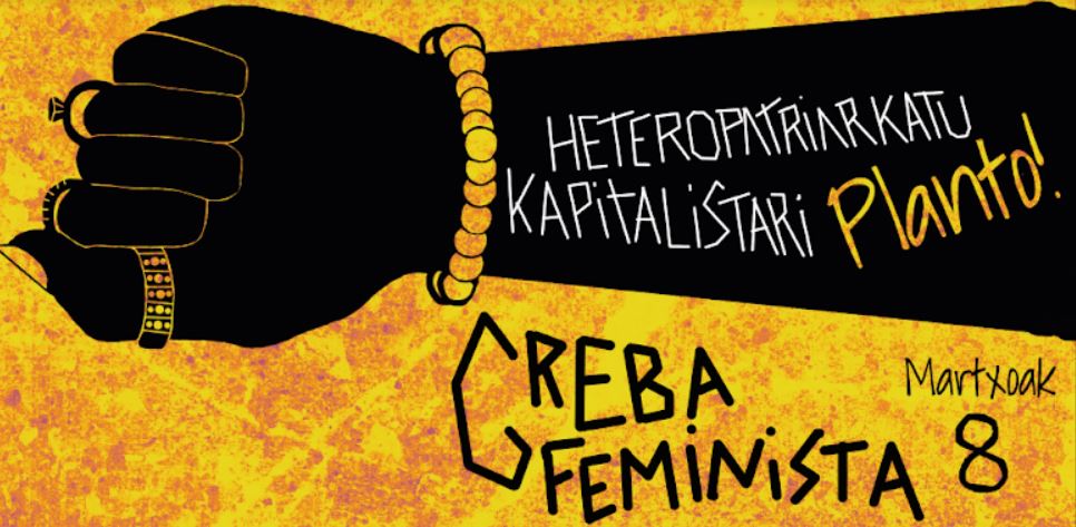 REASEuskadi's tweet photo. #M8 -an REAS Euskadik bat egingo du mugimendu feministaren nazioarteko deialdiarekin eta EMAKUMEOK PLANTO oihuarekin, #heteropatriarkatu kapitalistaren eta arrazistaren aurrean. Gure arrazoiak, hemen: https://t.co/vrtff3au6R #grebafeministarantz https://t.co/9o3I5wlw77