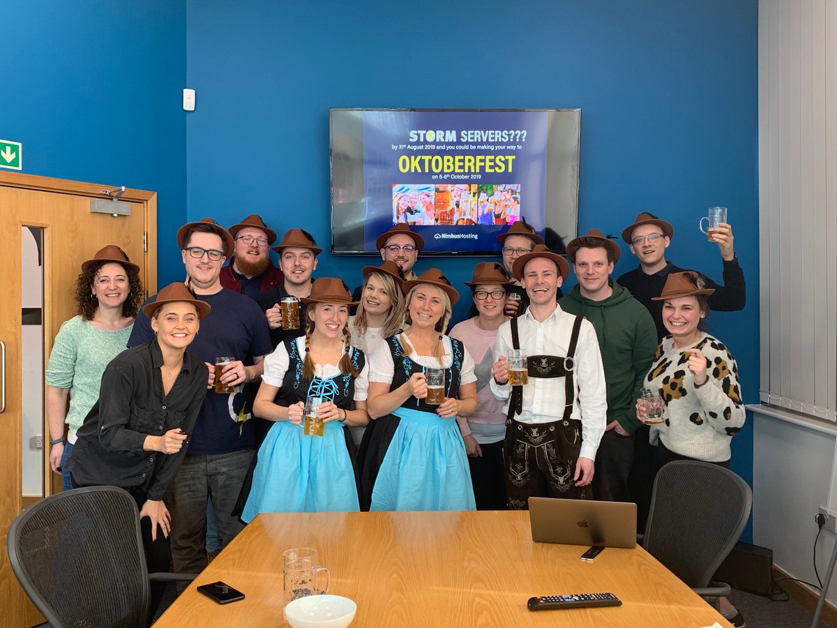 Our awesome Management Team have launched a huge team incentive to take all of us to Oktoberfest if we reach our target number of STORM servers by the end of August!

If Nimbus did Oktoberfest..
#teamincentive #webhosting #futureoftech #proudofourteam #ifcarlsbergdid