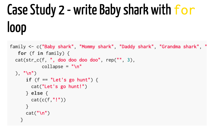 Nujcharee Writing A Tutorial On For Loop And Realised Baby Shark Is A Good Use Case