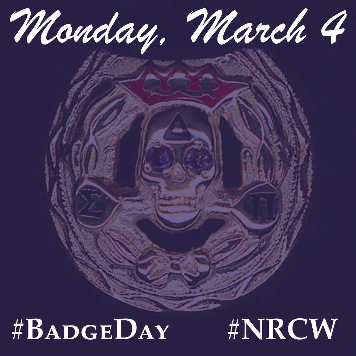 deltasigmapi's tweet photo. The badge of Delta Sigma Pi designates fortunate individuals as members of the Fraternity and reminds us of the many reasons we love Delta Sigma Pi. The badges for Founders Alexander Frank Makay and Harold Valentine Jacobs are on display at the Central Office. #NRCW #BadgeDay https://t.co/k8kuq4tSCA