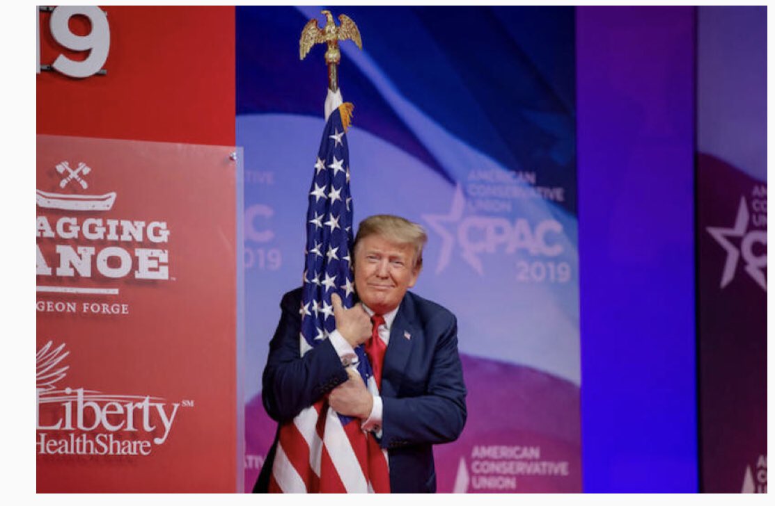Catlady628's tweet photo. The drunk at every party. Was he slobbering all over the flag, telling it how much he loved it? #FlagAbuse @realDonaldTrump https://t.co/AULGUVd0qw