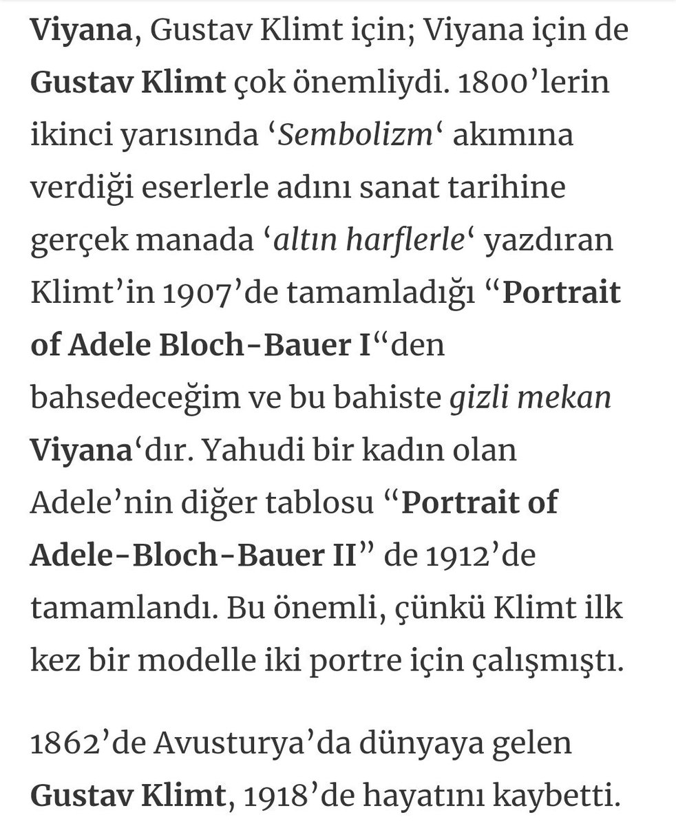 Gustav Klimt - Portrait of Adele Bloch-Bauer I ve II Tabloları... 

#sanat #resim #ressam #gustavklimt #adeleblochbauer #portrait #painting #art