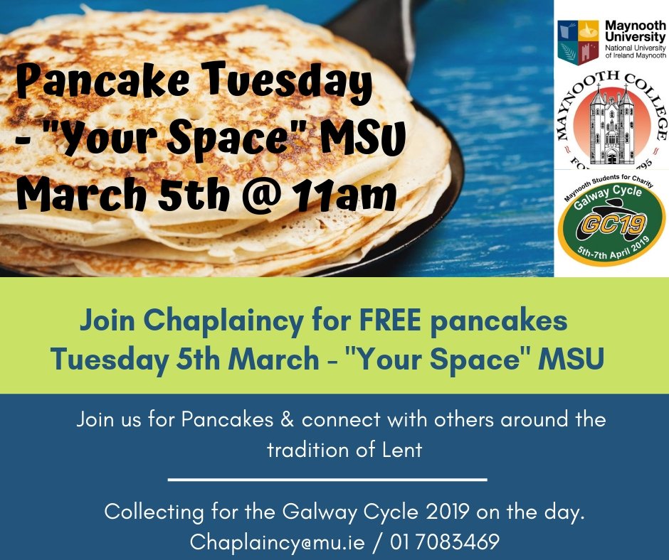 MU_Chaplaincy's tweet photo. Chaplaincy is all set for Pancake Tuesday @maynoothsu "Your Space" 5th March in aid of @galwaycycle ......&amp; we didn't skimp on the chocolate spread! #pancakeslovenutella #MUChaplaincy #getthereearly https://t.co/x6cU2lH6wi