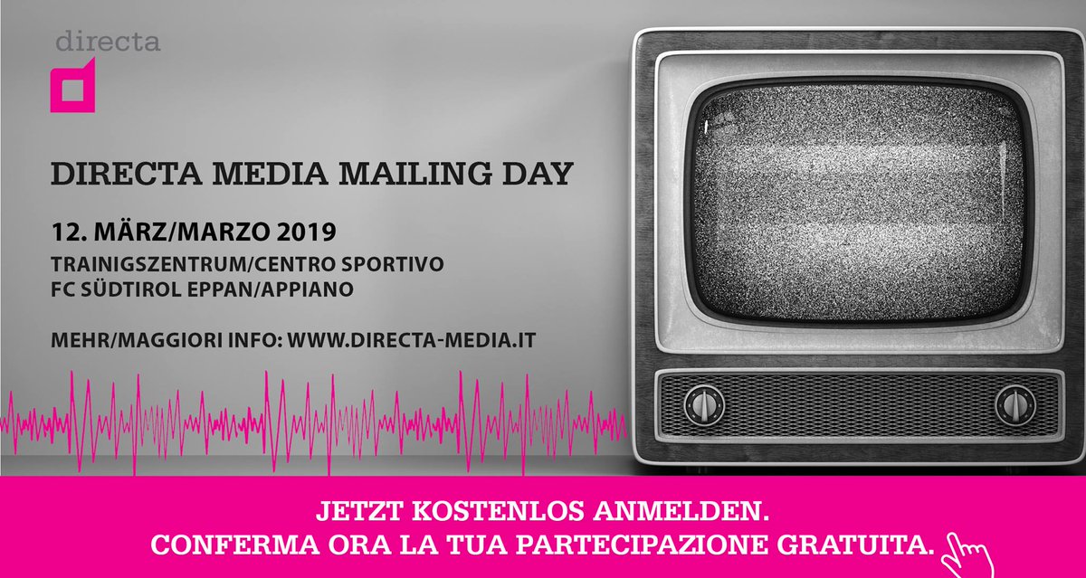 BDaigo's tweet photo. #Marketing @MaxfoneItalia: '#SaveTheDate! Il 12 marzo parteciperemo con un intervento al primo #DirectaMedia Mailing Day, durante il quale si parlerà di direct e dialog marketing, #BigData analysis, produzione e invio d… https://t.co/SzmBvuAxjN, see more https://t.co/f81xRPMHCp