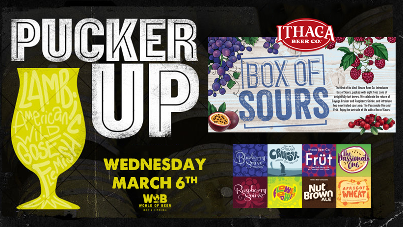 World of Beer Syracuse (@wobsyracuse) on Twitter photo Enjoy 5 delightfully tart <a href="/ithacabeer/">Ithaca Beer Co.</a> brews plus 3 classics on DRAFT this Wednesday March 6th!
Tap List:
🍻 Cayuga Cruiser
🍻 Raspberry Soirée
🍻 FrÜt
🍻 The Passionate One
🍻 Bluebeery Soirée
🍻 Apricot Wheat
🍻 Flower Power
🍻 Nut Brown
Beer details 👉 facebook.com/events/1244143… Enjoy 5 delightfully tart <a href="/ithacabeer/">Ithaca Beer Co.</a> brews plus 3 classics on DRAFT this Wednesday March 6th!
Tap List:
🍻 Cayuga Cruiser
🍻 Raspberry Soirée
🍻 FrÜt
🍻 The Passionate One
🍻 Bluebeery Soirée
🍻 Apricot Wheat
🍻 Flower Power
🍻 Nut Brown
Beer details 👉 facebook.com/events/1244143…