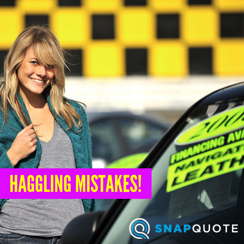 SnapQuoteIns's tweet image. Car shopping? Check out four common mistakes people make when haggling! #itsaSNAP ow.ly/j1Lr30nCAsz