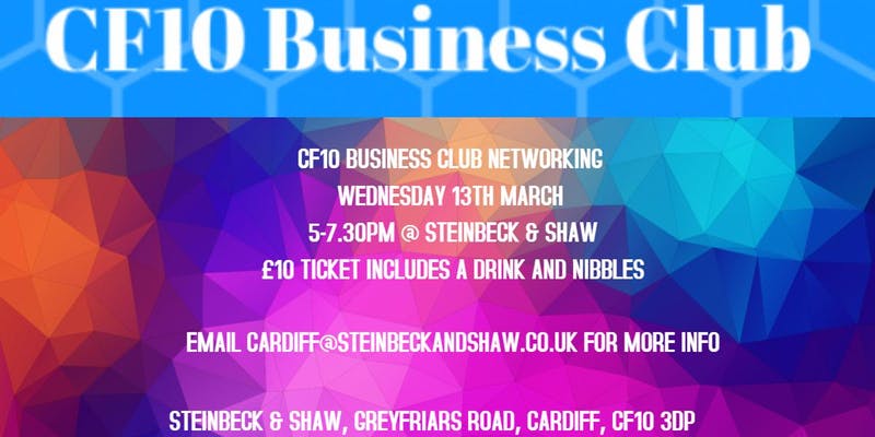 CF10BizClub's tweet photo. Would you like more Sales in your business? Book a place at our event next Wednesday 13th March in Cardiff https://t.co/K8vZsz6NIw
Super excited to announce that Steve Jones is our speaker. 
He will be giving away his Sales advice - Get The Sale - What You Really Need to Know. https://t.co/xfgfSBEAsV