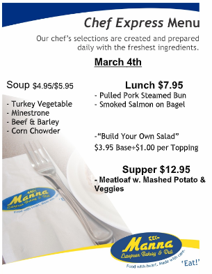 manna_bakery's tweet photo. 🍽 Today's Chef Express Menu features our delicious pulled pork steamed bun and our mouth-watering smoked salmon on a bagel. Which dish are you going to have for lunch today? 🤔
#NLfood #NLrestaurants https://t.co/N7SEffFbvV
