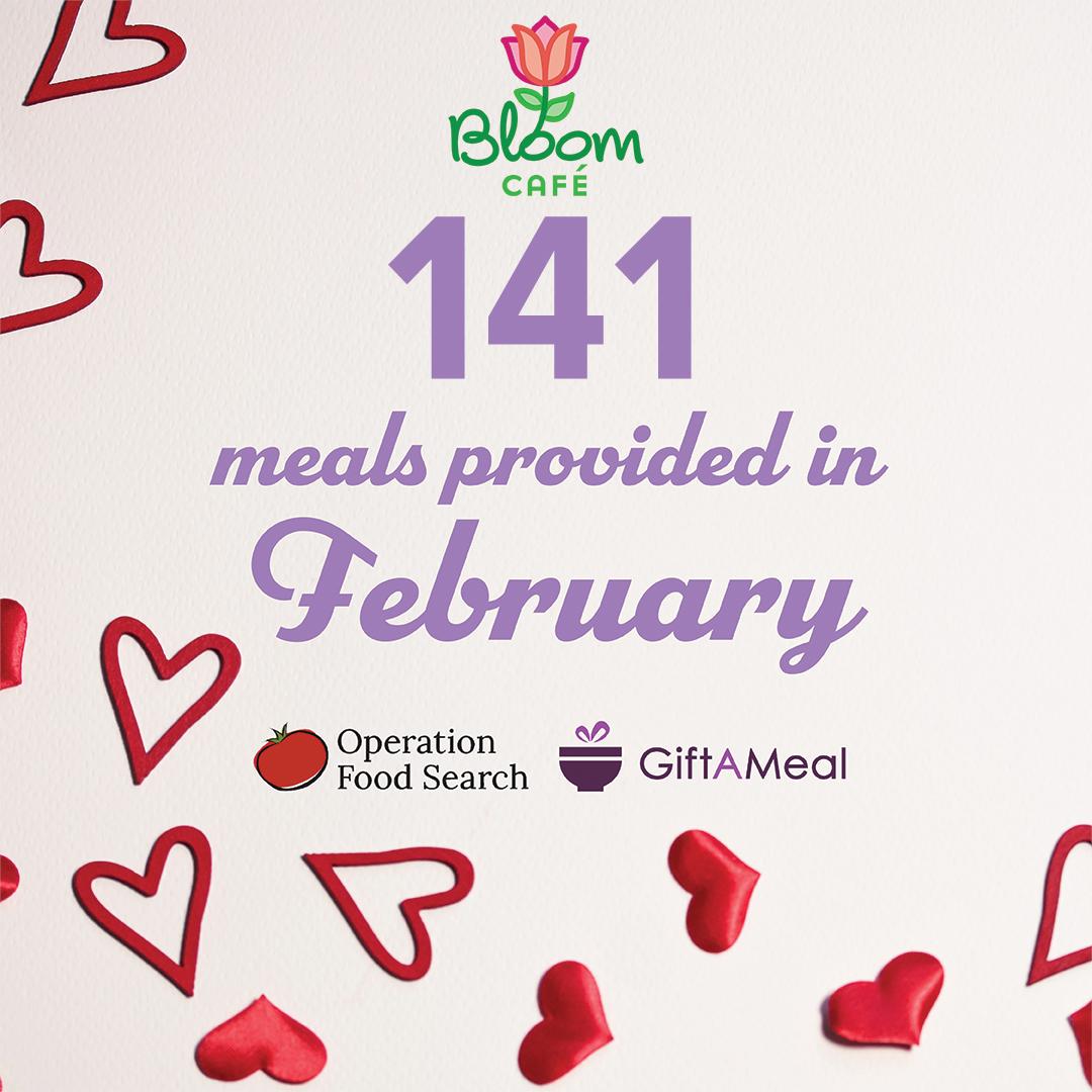 meetatthebloom's tweet photo. Through our partnership with @GiftAMeal, Bloom Café and our customers provided 141 meals in February to people in need in Missouri and Illinois through @OPFoodSearch. https://t.co/z3Uz1pXZmP
