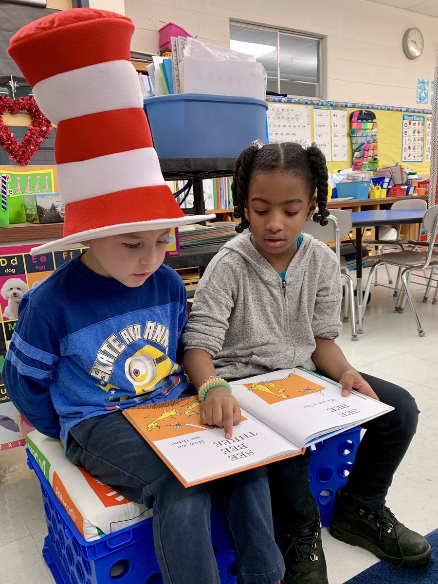 Celebrating Dr. Seuss’s birthday by reading Hop on Pop!  #CHDreambuilders