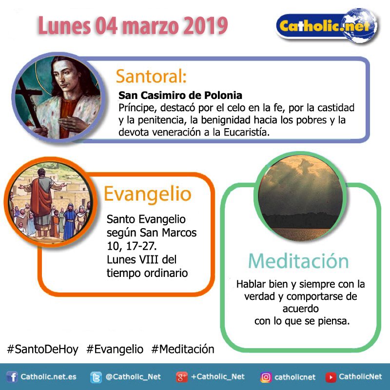 San Casimiro de Polonia bit.ly/2UfyrUs #SantoDeHoy
Jesús se le quedó mirando con cariño bit.ly/2tXRkQl #Evangelio
El Valor de la Verdad bit.ly/2IRET2u #Meditación