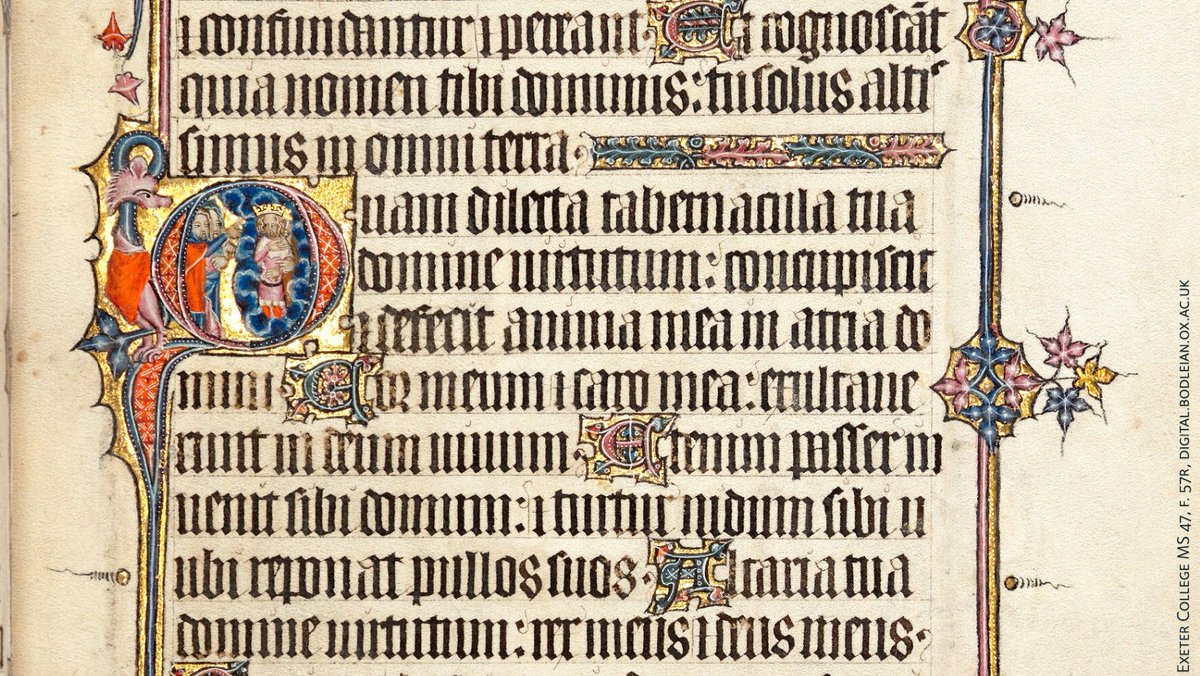 Detail of an illuminated page from a medieval psalter.