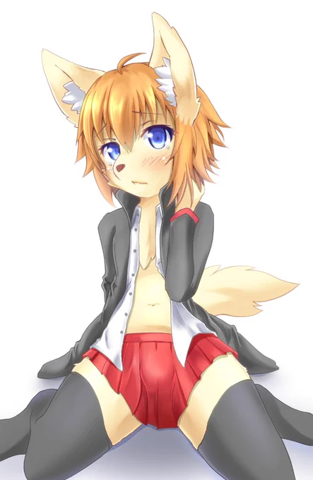 サフィラくん! #ケモノ #男の娘 #女装 #ファンアート  