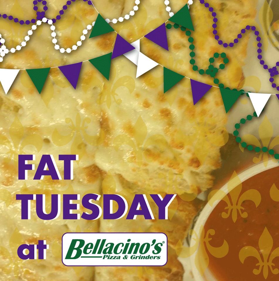 Celebrate Fat Tuesday with us! 😋

Get a Free Garlic Cheese Bread with any purchase of $10 or more! 🥖🧀

No coupon necessary. Offer only valid (3/5/19)
#ad