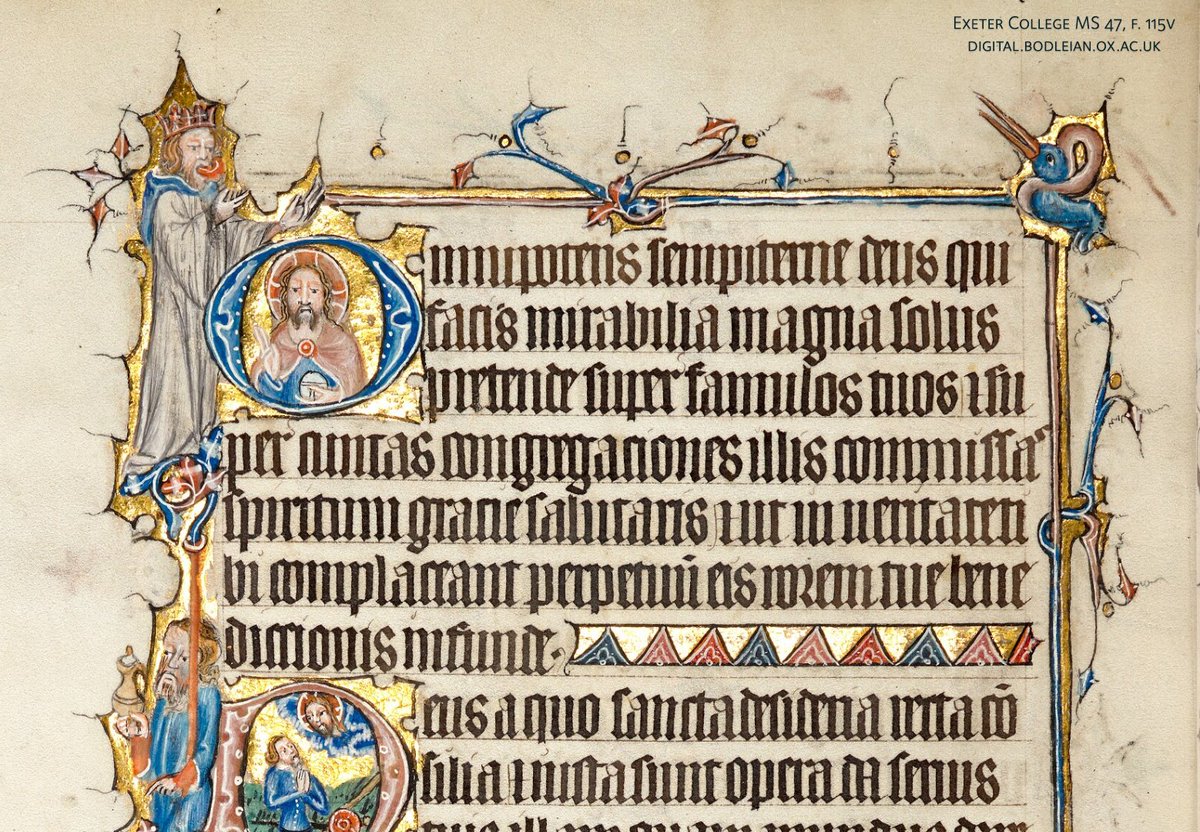 Detail of a page of a decorated medieval psalter.