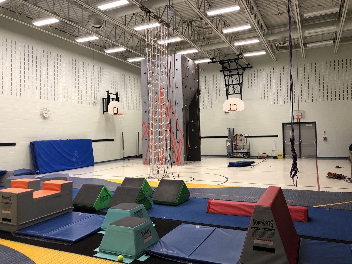 SJBERIN's tweet photo. Escarpment Climbing Co. has transformed the SJB gym into a climbing and obstacle course. JK-8 Classes are receiving instruction and training today!!! https://t.co/Oper1ymtTI