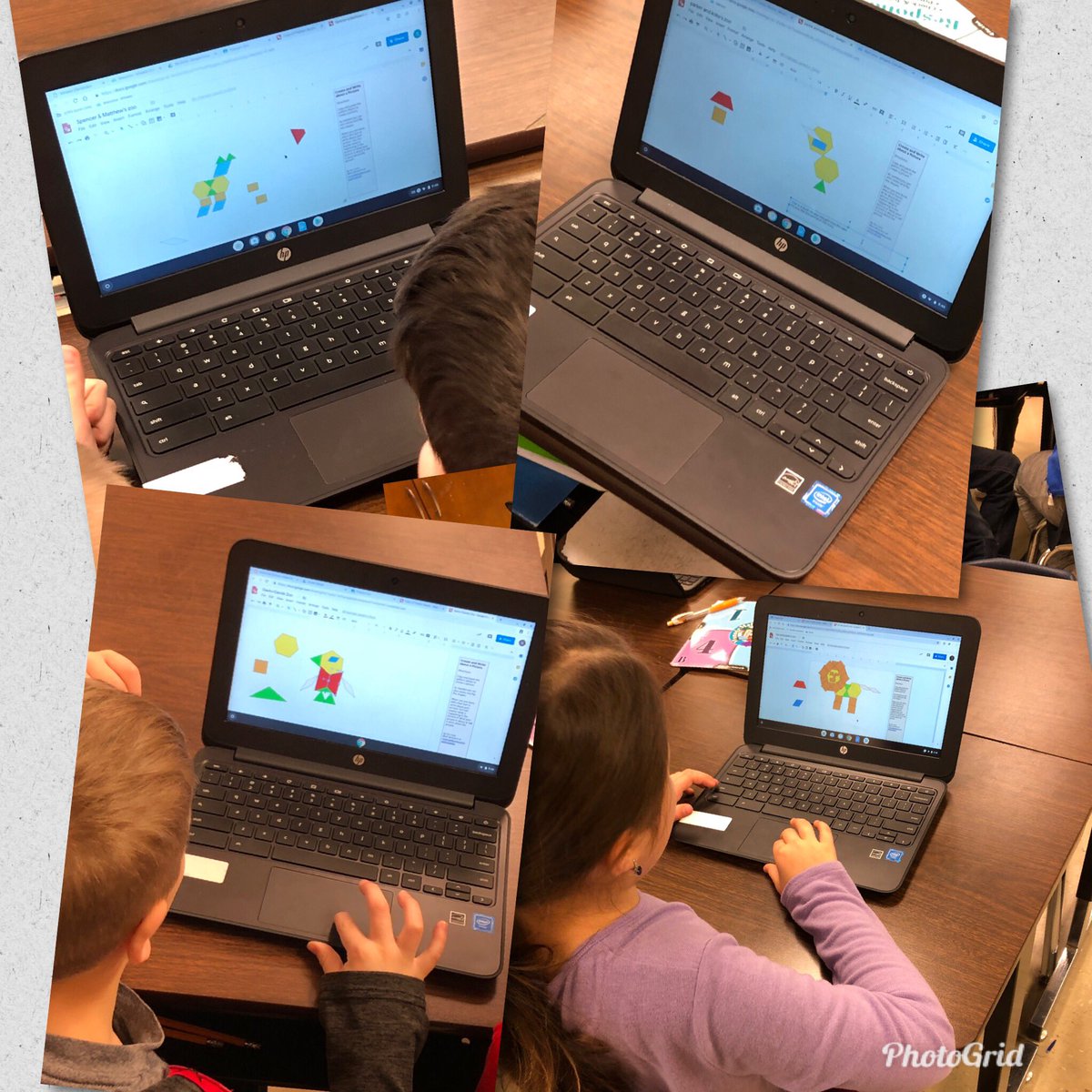 BarkerFinckCrew's tweet photo. The #BestThirdGradersInTheDistrict using @GoogleDrawing and @ericcurts template for our #PolygonAttributesZoo #WhatsAWorksheet @russhockenbury @JCPSBackpack @JCPSDL @deeperlearning @JCPS_ElemMath @MrJadSalameh @jcpsforward @WheelerElem #ThanksJosh @CoachMeredith #ITeachMath https://t.co/Bax1hIbPd2