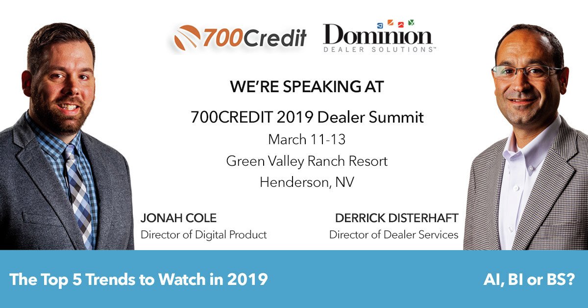 DominionDealer's tweet photo. Headed to the first-ever 700Credit Dealer Summit? Don't forget to check out our industry experts @jonahcole  and @ddisterhaft ! https://t.co/uYMJ6XMyaM https://t.co/K2YGEvnONg