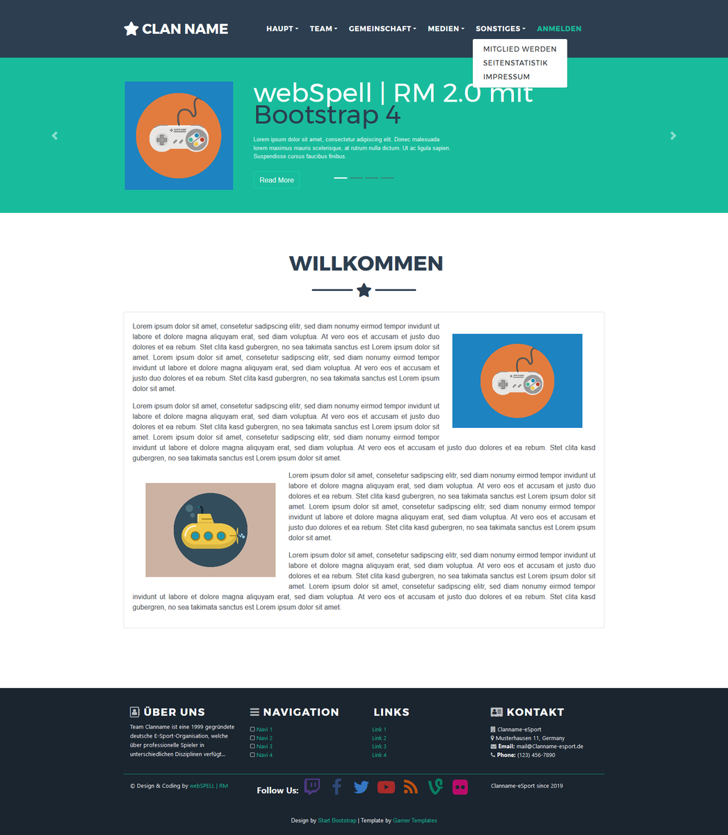 webspell_rm's tweet image. Erste Webspell | RM free Template online! Bootstrap Freelancer Template: tinyurl.com/y6oxdvk3 #webspell #cms #template #free #gaming