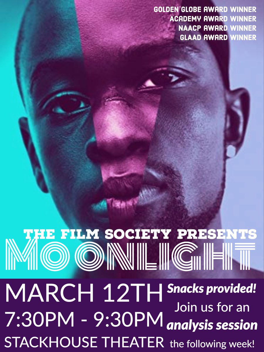 Moonlight screening next week! Thanks to the W&amp;L Film Society ⁦<a href="/wluLex/">wluLex</a>⁩