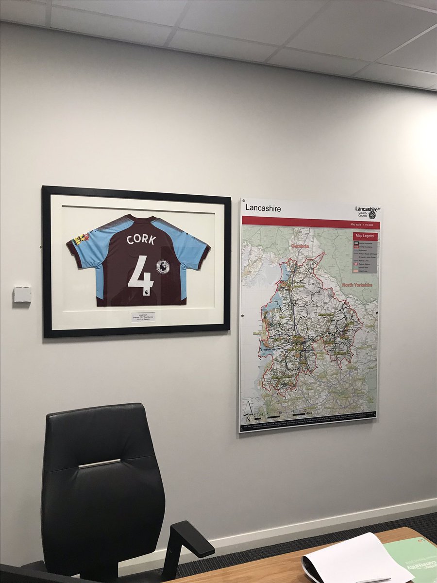 StephenYoung74's tweet photo. After almost a year I have finally got around to putting up my Burnley FC shirt on my office wall thanks to friends @boltoncouncil for the leaving gift ... if any of you can remember that far ago ๐ #doittomorrow https://t.co/Ov8qKmhSYq
