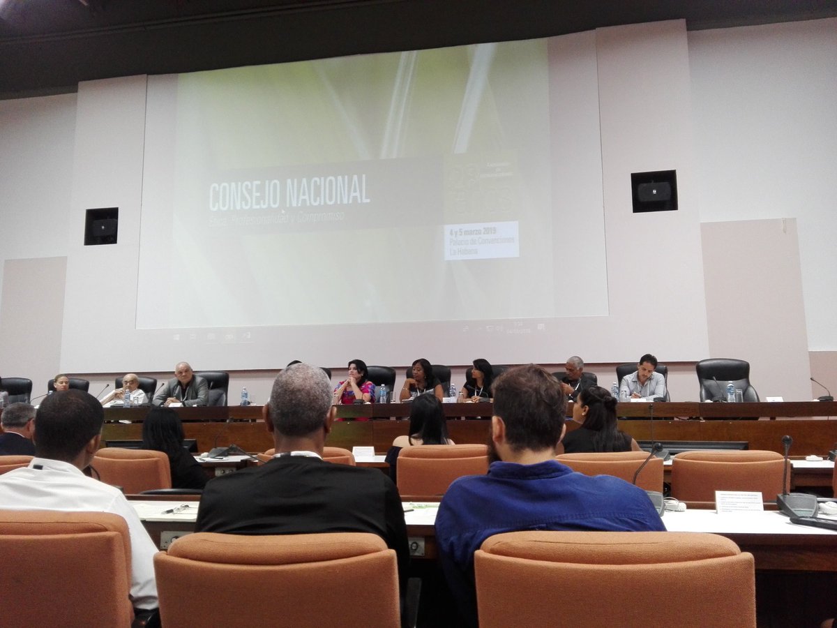 GecomexCuba's tweet photo. Se desarrolla en el día de hoy y mañana en el Palacio de las Convenciones, el Consejo Nacional de la ACCS, el primer acuerdo adaptado fue el rechazo unánime a una intervención militar en #Venezuela #PorelDesarrollodeCuba #SomosCuba https://t.co/IYnXwmbcja