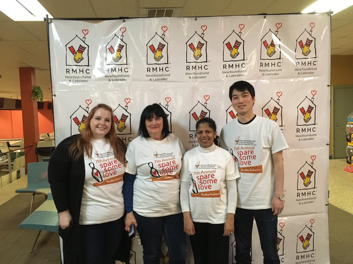 NLCU's tweet photo. Employees from our Fall River Plaza branch spent Saturday bowling at Spare Some Love, a fundraiser for @OURHOUSENL. It was a great event, we had so much fun! #rmhcnl https://t.co/eL13NNGvMQ
