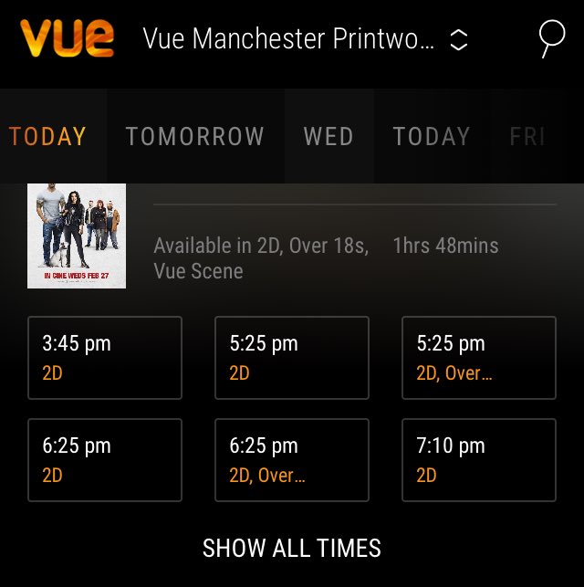 Surroundsound's tweet photo. Interesting behaviour ⁦@vuecinemas⁩ Have you chosen to rename Thursday? https://t.co/0RqSJhRojO