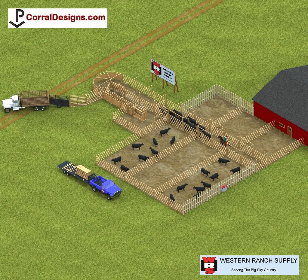 Corral System 7849 from CorralDesigns.com #Corrals #Rodeo #Stampede #Livestock #Cattle #Roping #Bison #Buffalo #Horses #Equine #Cowboy #Ranch #Farm #Country #Stalls #WRS #WesternRanchSupply