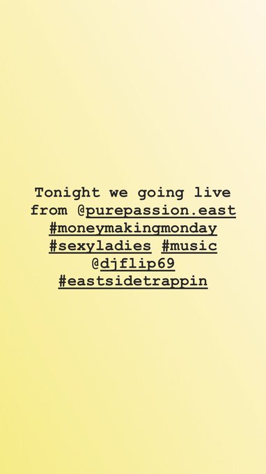 Tonight    We making moves    Play time is over    #iamdjflip69   Live  @PurePassionIndy @djflip69  #momeymakingmonday<a href="/tag/iamdjflip69"class="tags"><span>#iamdjflip69</span></a><a href="/tag/wigsplitterdjs"class="tags"><span>#wigsplitterdjs</span></a><a href="/tag/momeymakingmond"class="tags"><span>#momeymakingmond</span></a>