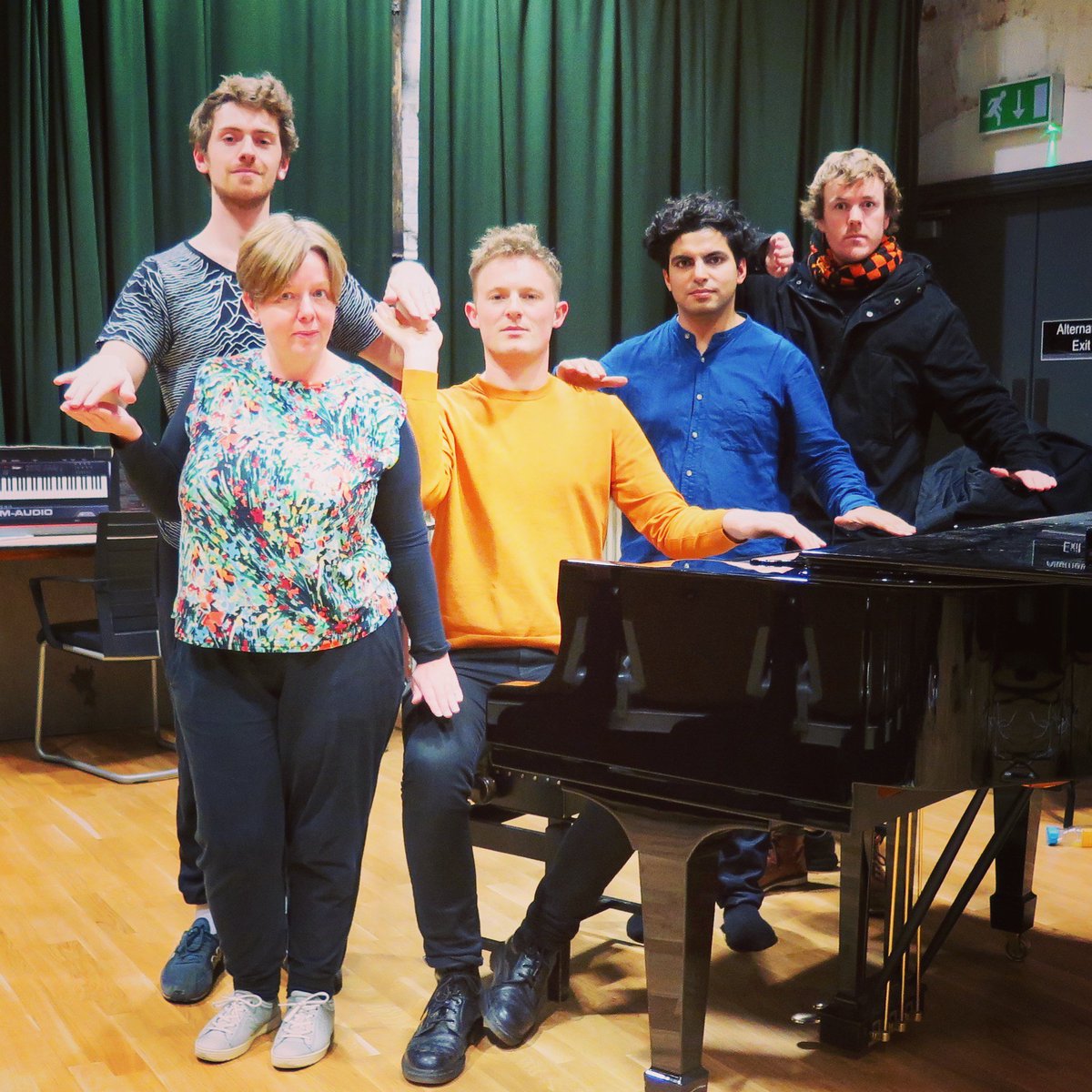 ZubinKanga's tweet photo. With @BastardEvents after a workshop on the weekend. Big project in the works, incl under-piano playing, being controlled on strings like a puppet, and battling my to-do list on stage. #collaboration #newdiscipline #blackbooksreference #todolist https://t.co/NB4Rd5Gbk5
