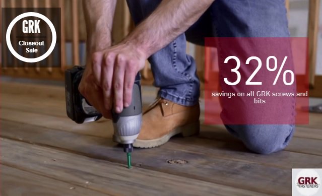 MPFasteners's tweet image. Closeout Sale! Entire stock of #GRK #fasteners and bits.  Up to 32% off.  bit.ly/2GWV1yd