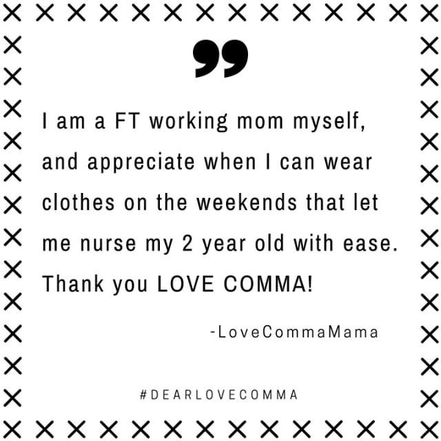 lovecommashop's tweet photo. Thank you for sharing this with us, mama. It is such a great feeling to learn how our nursing clothes are fitting into your life. We are so glad we can be there to help support you in your #breastfeedingjourney 💌 -xoxo #mondaymood #weekendreflections… https://t.co/uQVVFSAsEM https://t.co/whxmHRiTRl