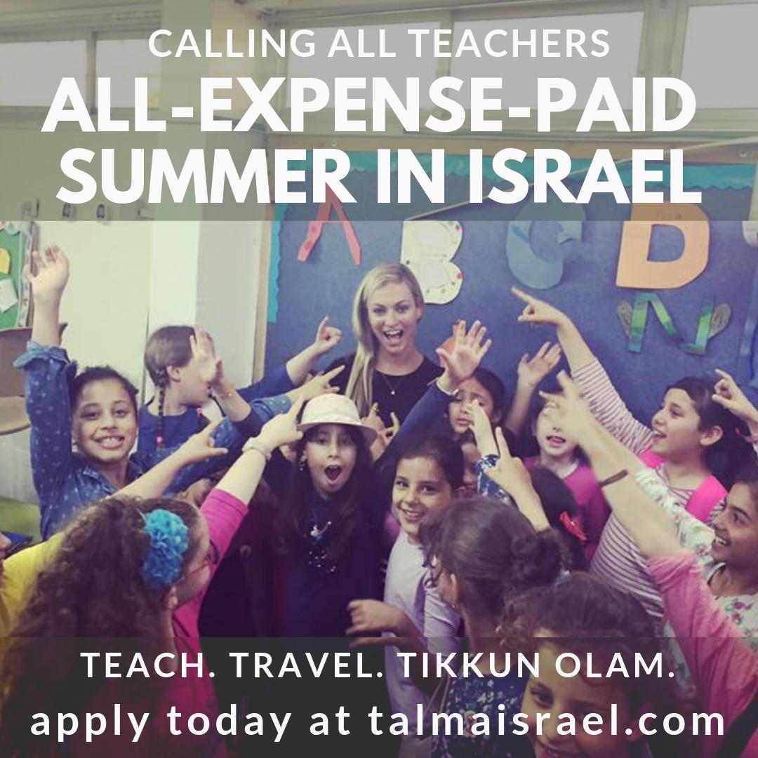 birthright's tweet photo. Ready to return to Israel? The @TALMAadmissions Fellowship is the perfect combination of teaching, travel, and Tikkun Olam. Apply ASAP to join them this summer in Israel - all expense paid! Tag a teacher who should go! Details at: https://t.co/ThcX09j2IC https://t.co/K4XfAR6egx