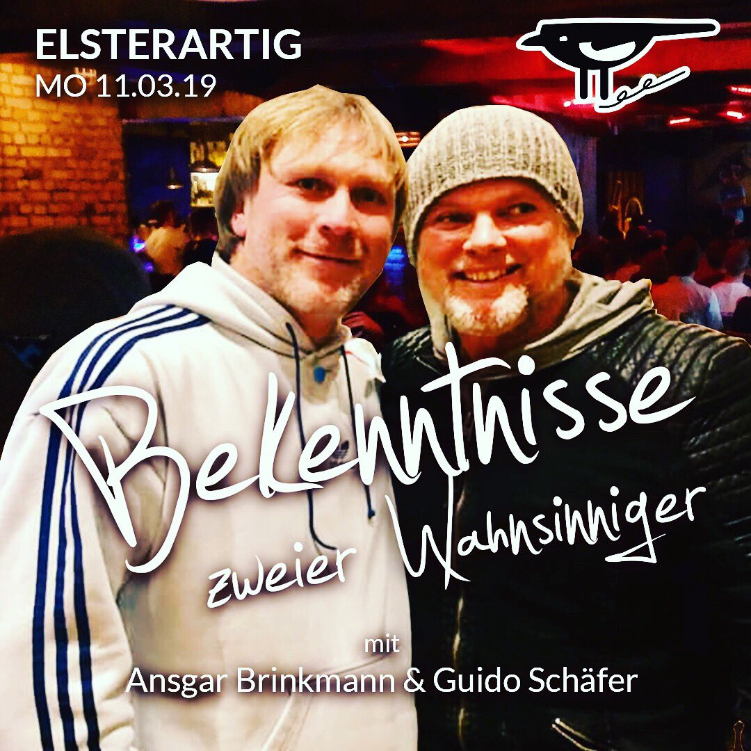 ELSTERARTIG's tweet photo. Montag gibt’s die einmalige Chance mit diesen 2 Wahnsinnigen einen Abend im #ELSTERARTIG zu verbringen! 😅💫 #AnsgarBrinkmann & #GuidoSchäfer präsentieren unfassbar witzige Geschichten über die große Welt des Fußballs! ⚽️🏆🎉 Tickets unter Tix4Gigs:
https://t.co/adt9W21vkw https://t.co/edUi2oWSnK