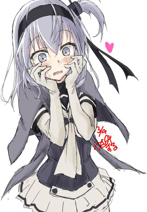 #艦これ版深夜の真剣お絵描き60分一本勝負 
#艦これ版真剣お絵描き60分一本勝負_20190304 
#涼月
涼月「!・・・」
涼月「//////」 