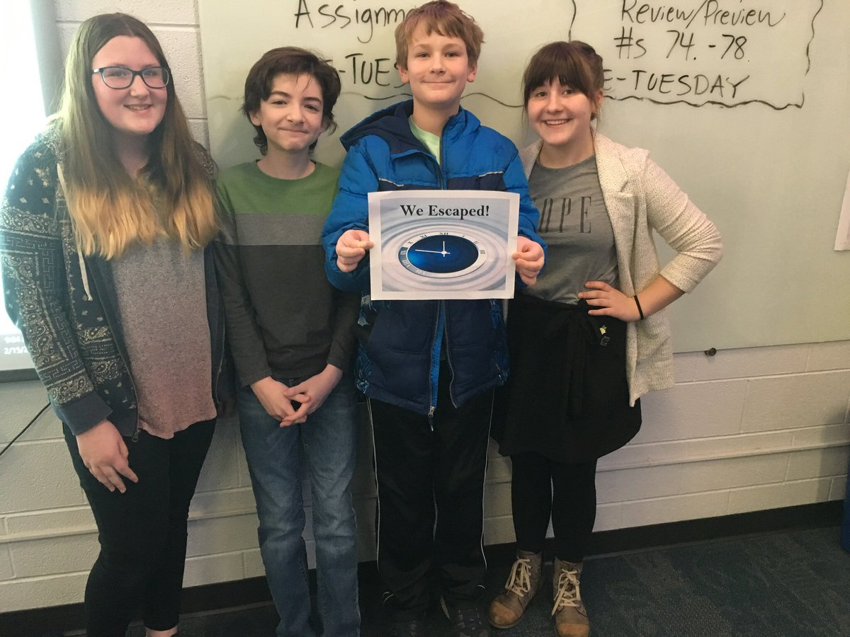 BrianKimmel6's tweet photo. STEM Challenge number 10 was a success! Students had to solve a series of clues related to Washington D.C. and the White House using order of operations. Two teams successfully unlocked their Breakout EDU box. #STEM #Mathisfun @WhitmanTosa @tosaschools @breakoutEDU https://t.co/GqlBPDIJQl