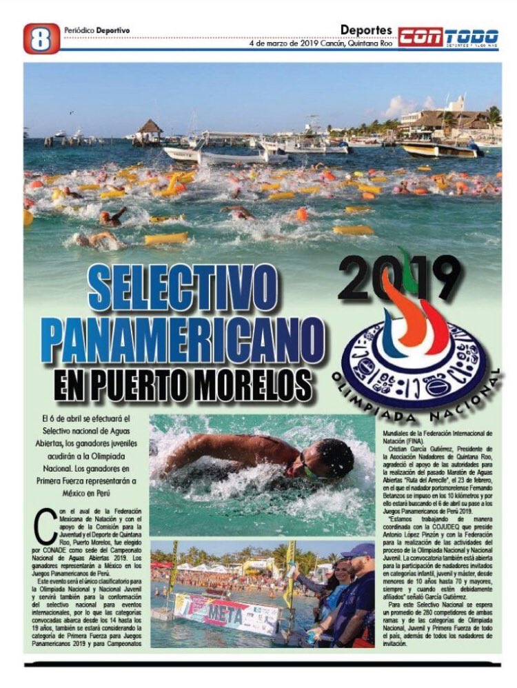 RestubeMex's tweet photo. RESTUBE México 🇲🇽 estará presente en el "CAMPEONATO NACIONAL DE AGUAS ABIERTAS 2019” - Selectivo a la Olimpiada Nacional Juvenil 2019 y Selectivo Panamericano 2019 “ #restube #backupsafety #restubecontigo #watersports #openwanters #swim #swimmers #restubemex https://t.co/DRFRXuZmtO