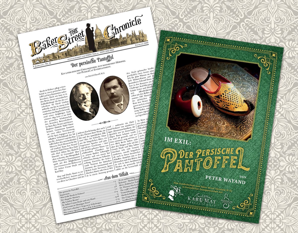 221B_Chronicle's tweet photo. Die 32. Ausgabe des Baker Street Chronicle ist nun vorbestellbar! Die Frühlingsausgabe beinhaltet diesmal die Sonderbeilage "Der persische Pantoffel", eine Pastiche von Peter Wayand: https://t.co/oO4GsU4mP8 https://t.co/aioinrNxhM https://t.co/eq4zhKZi5d