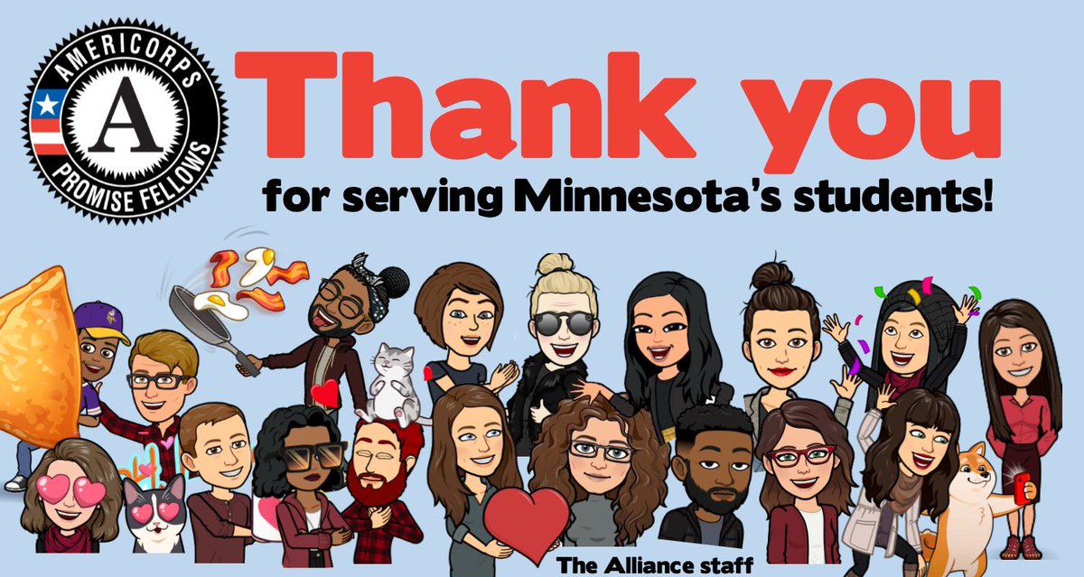 MNYouth's tweet photo. Happy #AmeriCorps #PromiseFellow Week! 🙌 Our Promise Fellows are making a difference in the lives of Minnesota youth every day! We are inspired by their service! #IServeMN #AmeriCorpsWorks https://t.co/UqbXhLC41M