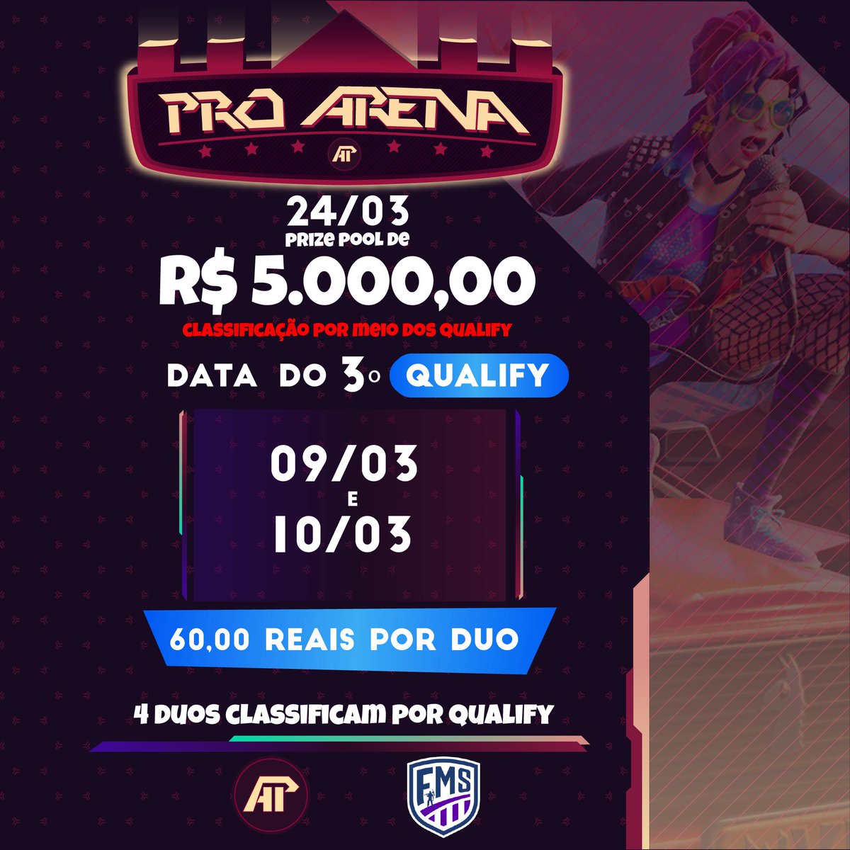 ArenaProBR's tweet photo. O 3° qualify está com inscrições abertas, inscreva-se já: https://t.co/I04yzuqEFm https://t.co/scmmGr5YT1