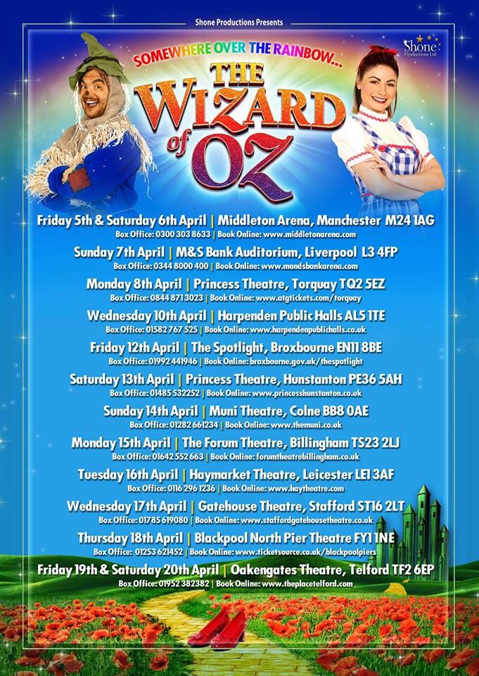 MattRevellGriff's tweet photo. The Wizard of Oz - Easter Panto!
Tour Dates 2019! @Shone_Ltd #thewizardofoz #pantomime #shoneproductions #companystagemanager #tour https://t.co/8asWY6GNvN